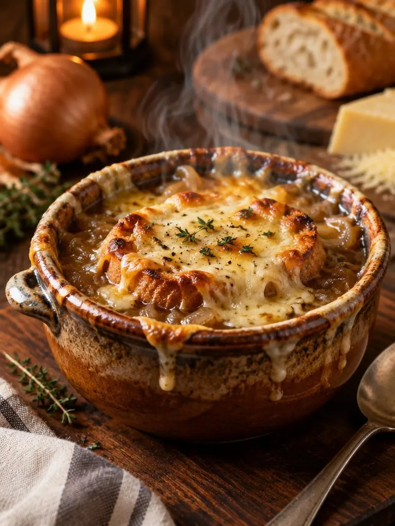 Soupe à l'oignon gratinée